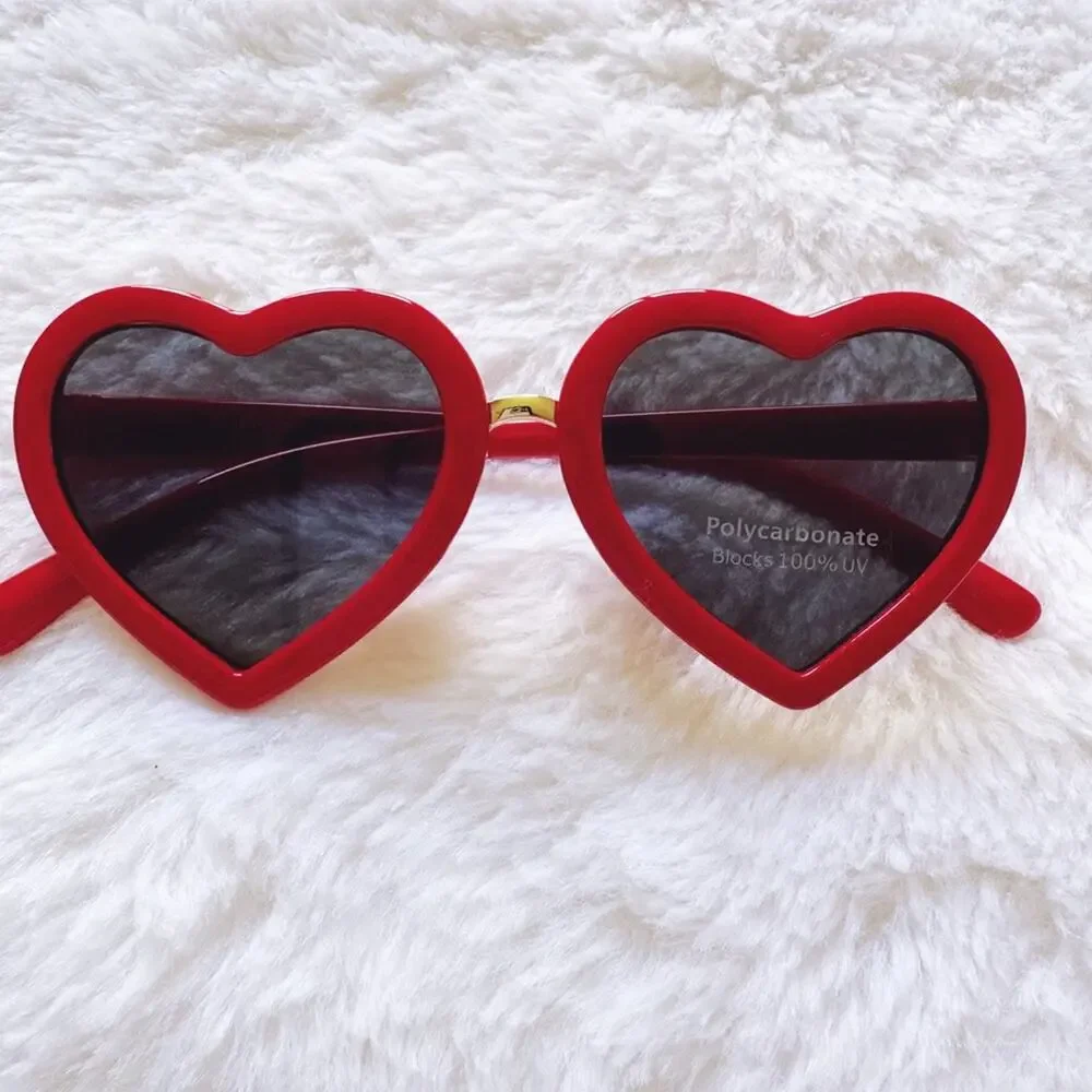 Pixie Red Girl Heart-shape Sunglasses